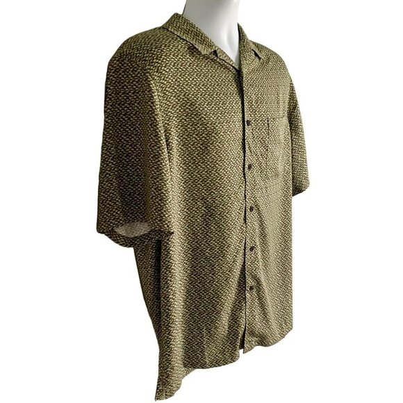 Geoffrey Beene Green Short Sleeve Button Down Shirt Men's Large - Picture 4 of 9